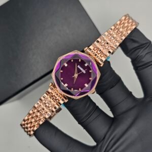 Elegant Rose Gold Burgundy Dial watch ( Ladies)